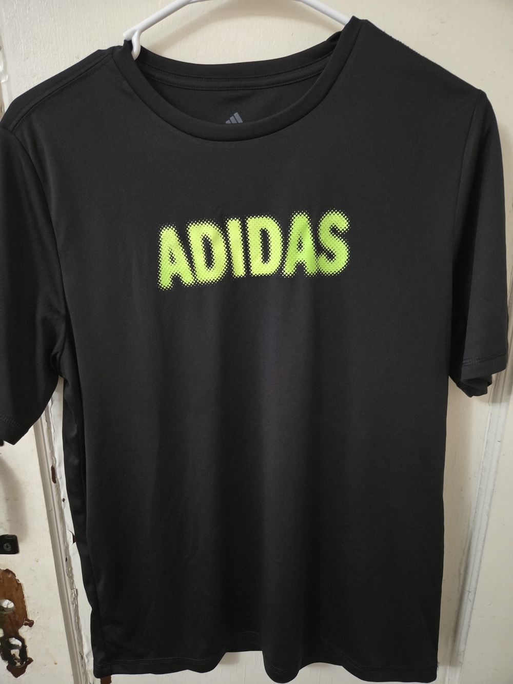 Adidas Black Tee with Neon Green Logo